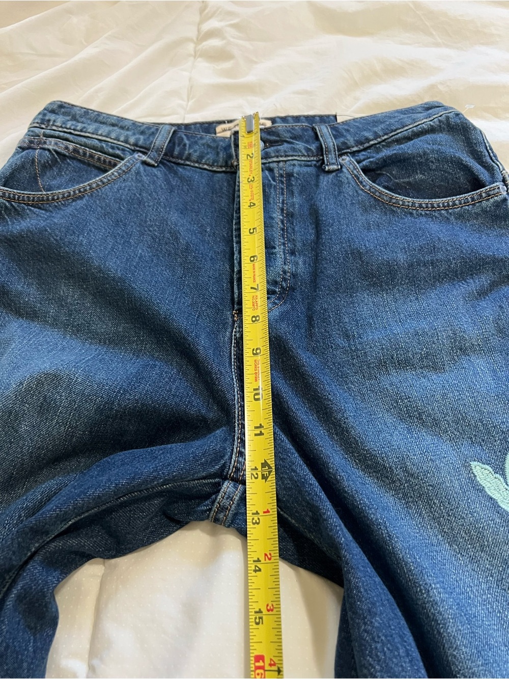 NWT Free People Willow Floral forget me not Embroidered jeans w 29 we the free - Picture 14 of 16